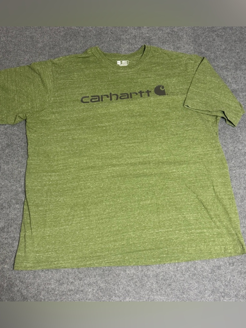 Carhartt Loose Fit Heavyweight T-Shirt Heather Basil Green Logo Big & Tall 3XL